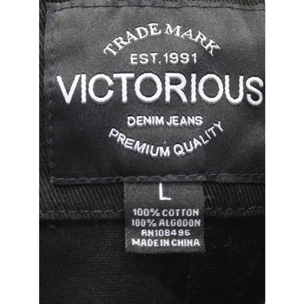 Victorious Colorblock Distressed Bandana Paisley Denim Button Jacket L - Picture 5 of 8